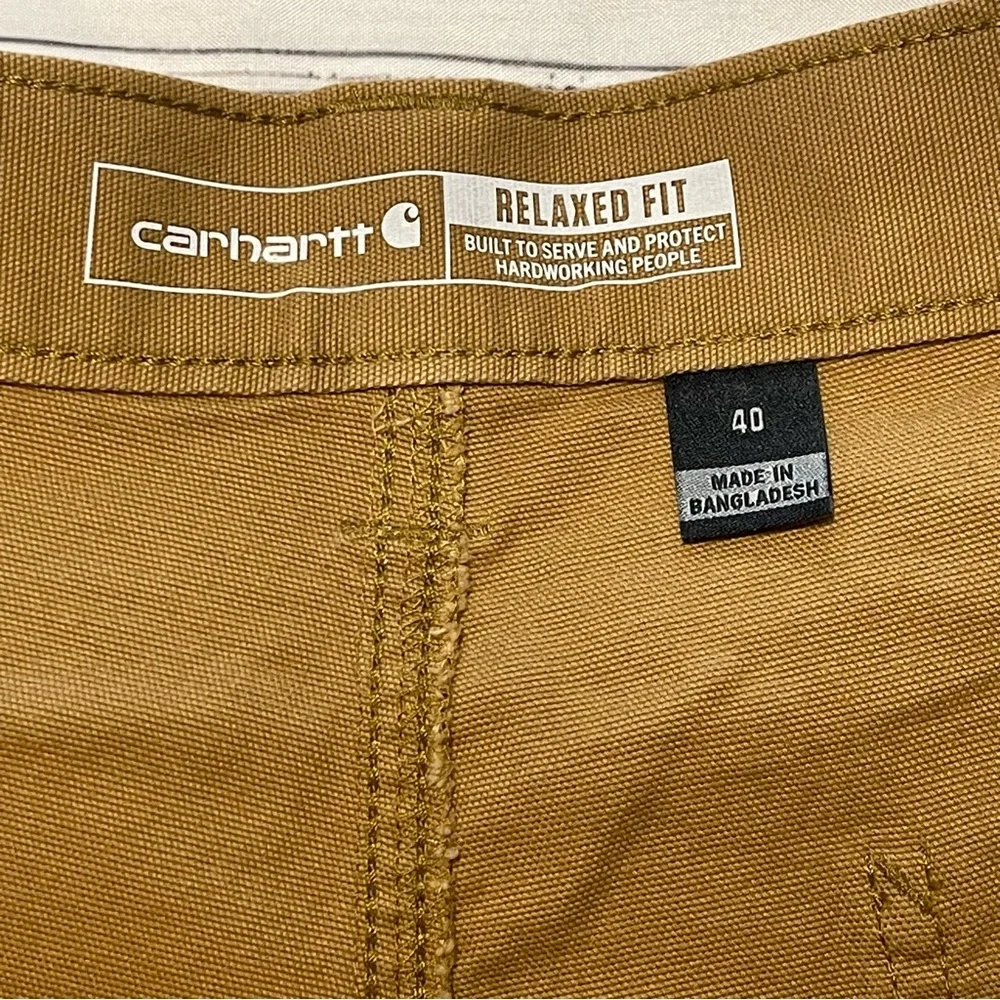Carhartt Mens Rugged Flex Tan Canvas Work Cargo Shorts Size 40 NWOT